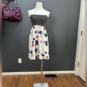 NWT THEORY Muliticolor Silk strapless halter Mini Dress Skirt w bandeaux top